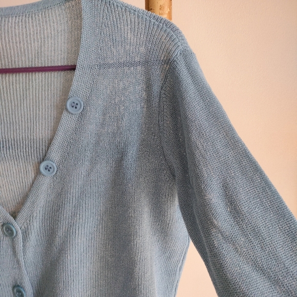🎂 Bell Sleeve Light Blue Cardigan - Picture 8 of 15